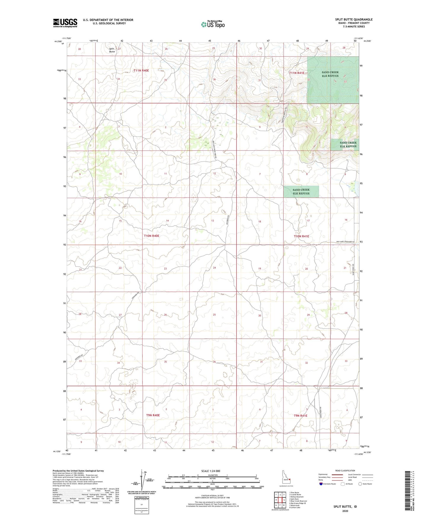 Split Butte Idaho US Topo Map Image