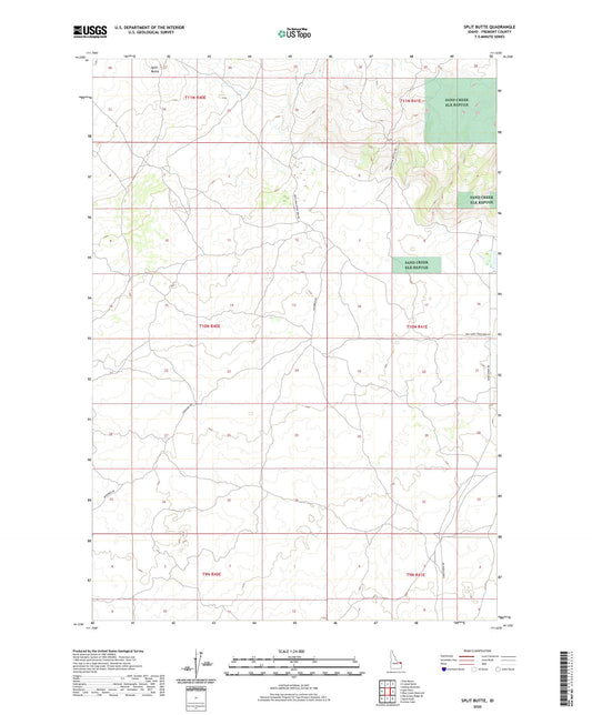 Split Butte Idaho US Topo Map Image