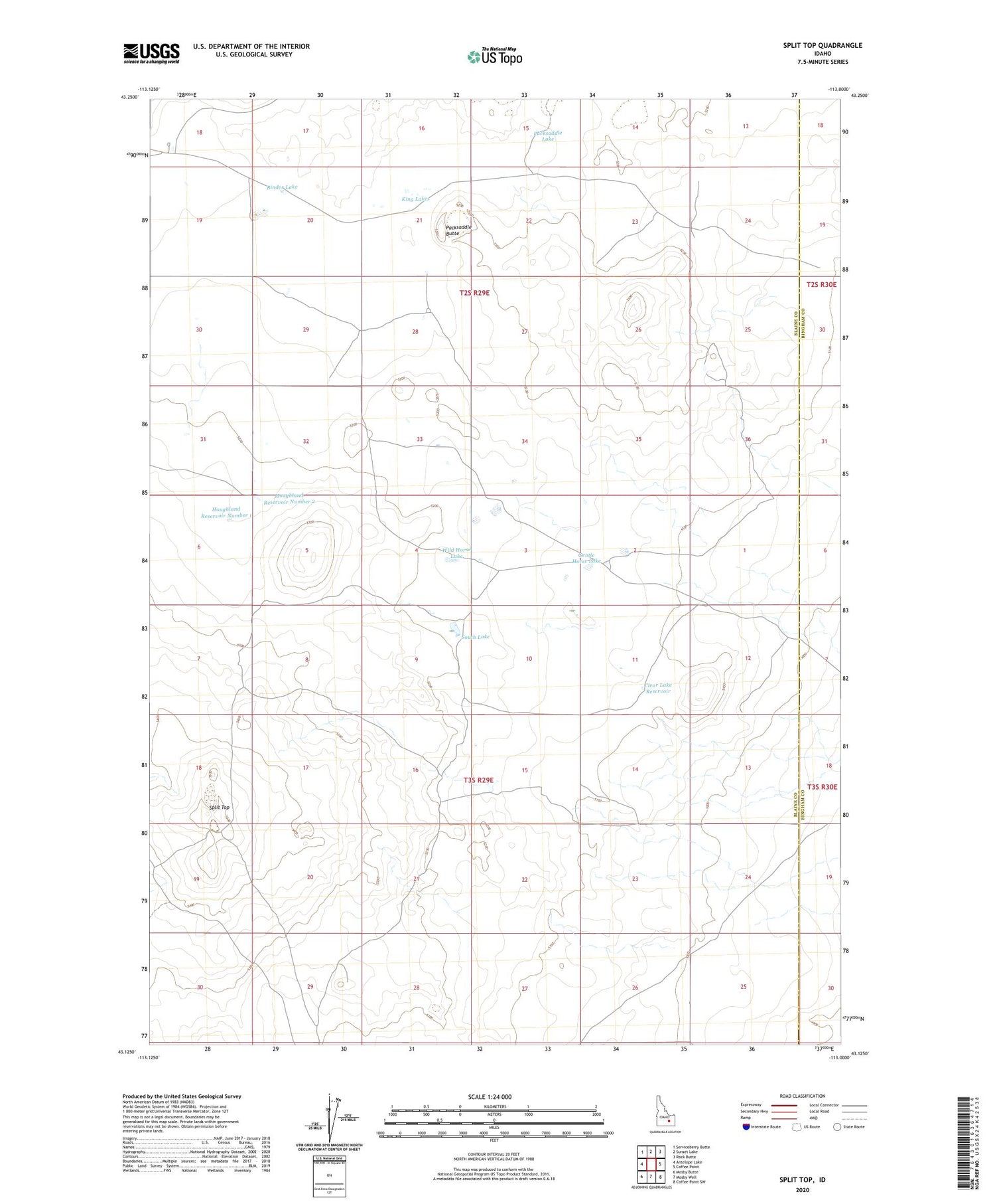 Split Top Idaho US Topo Map Image