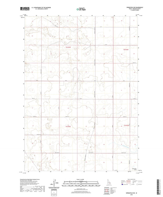 Springfield NW Idaho US Topo Map Image