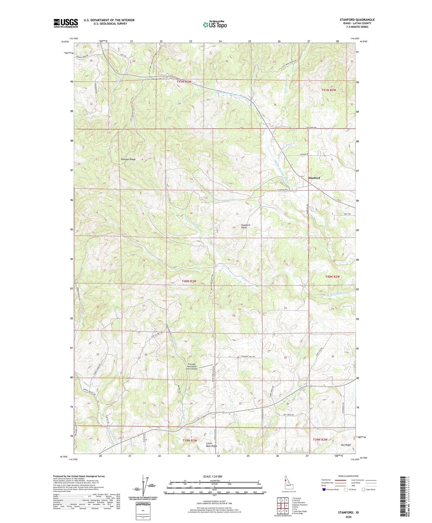 Stanford Idaho US Topo Map Image