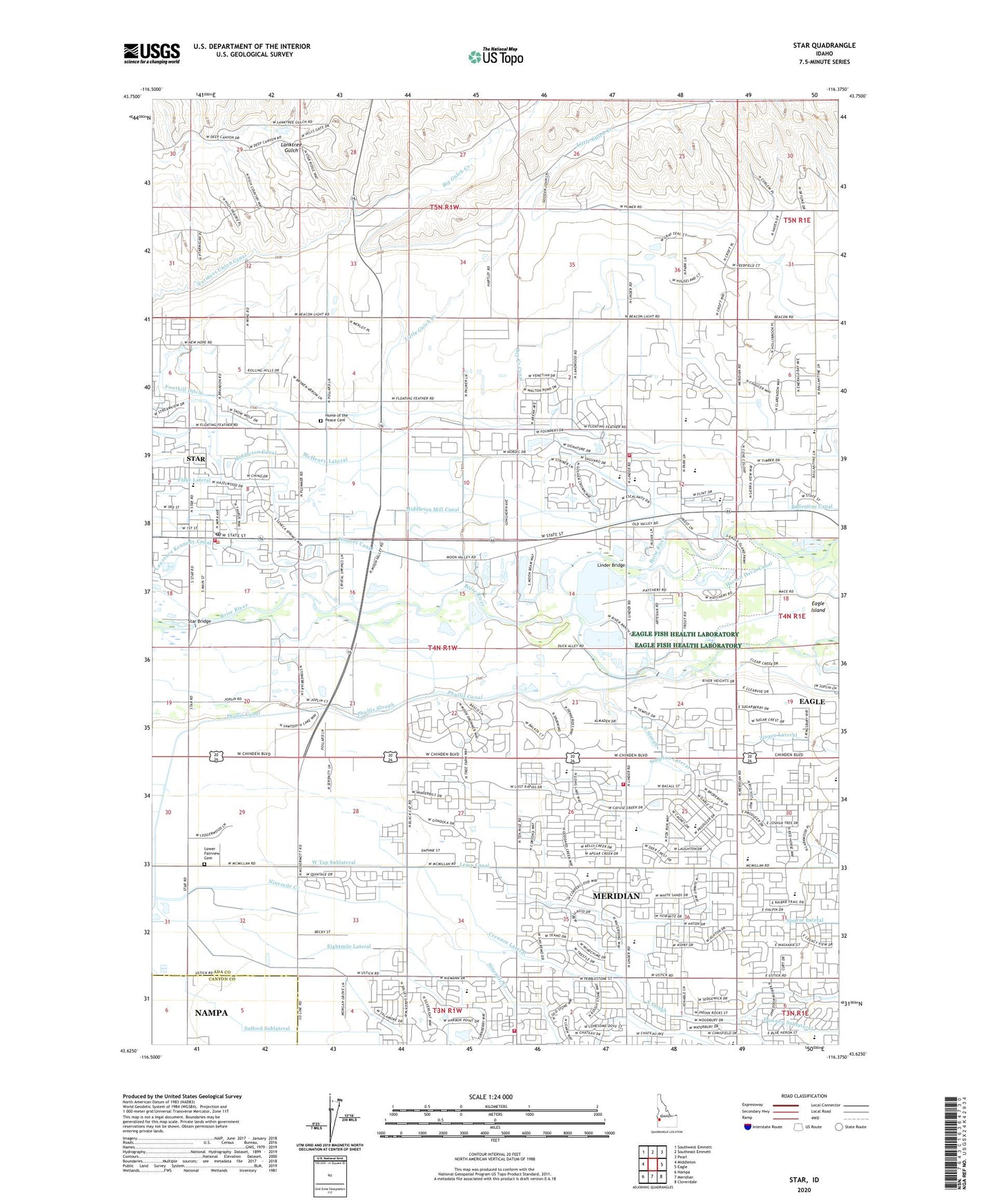 Star Idaho US Topo Map Image