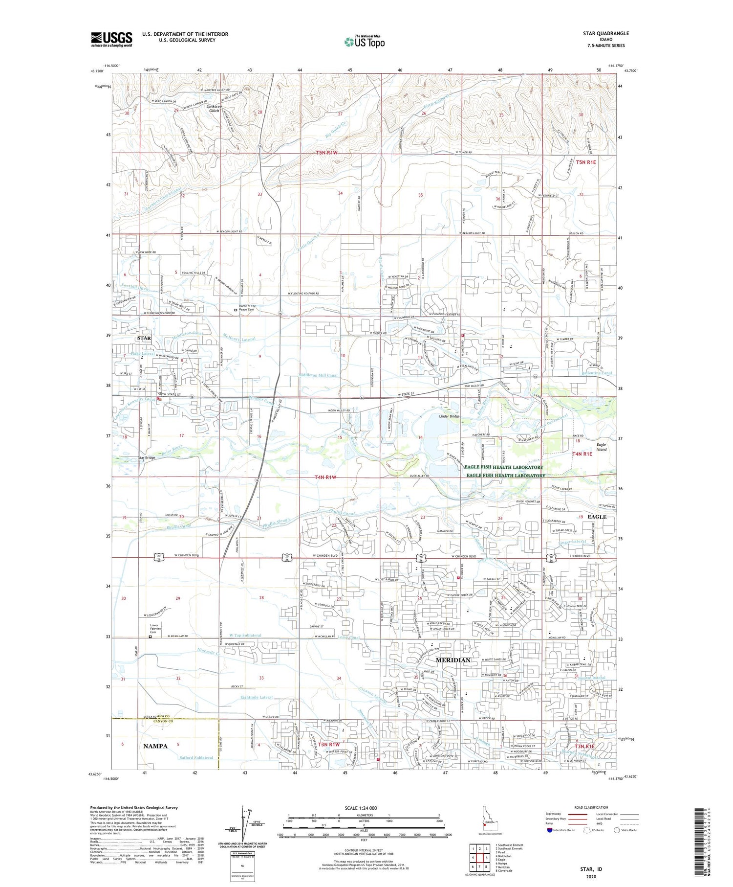 Star Idaho US Topo Map Image