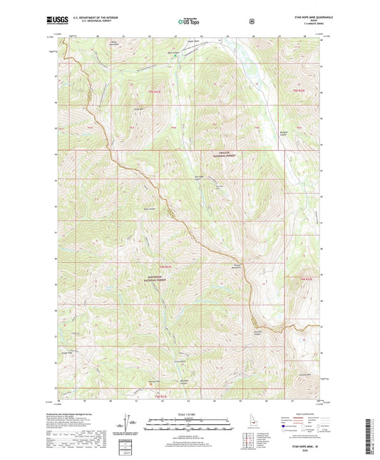 Star Hope Mine Idaho US Topo Map Image