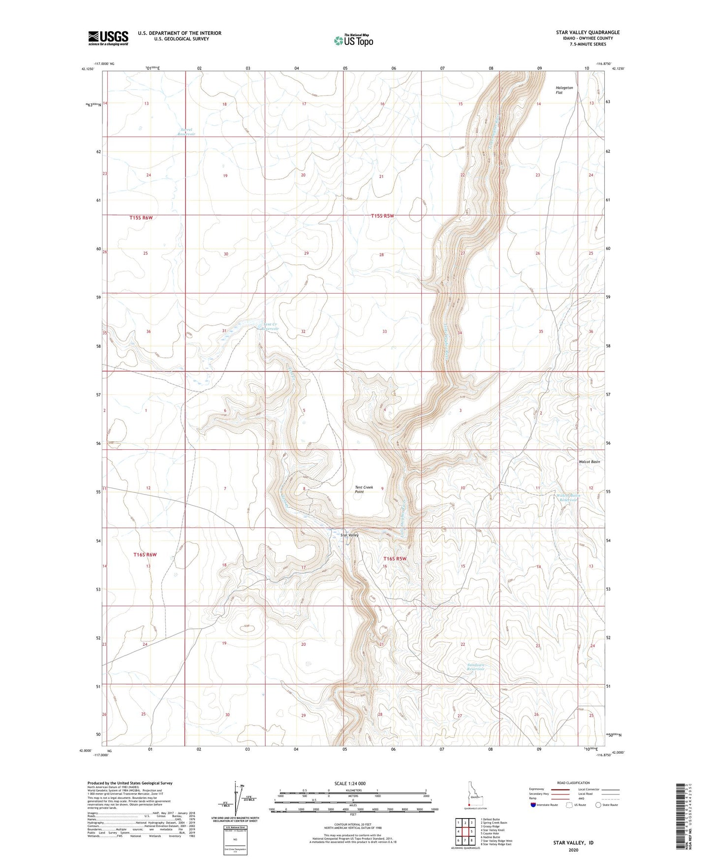 Star Valley Idaho US Topo Map Image