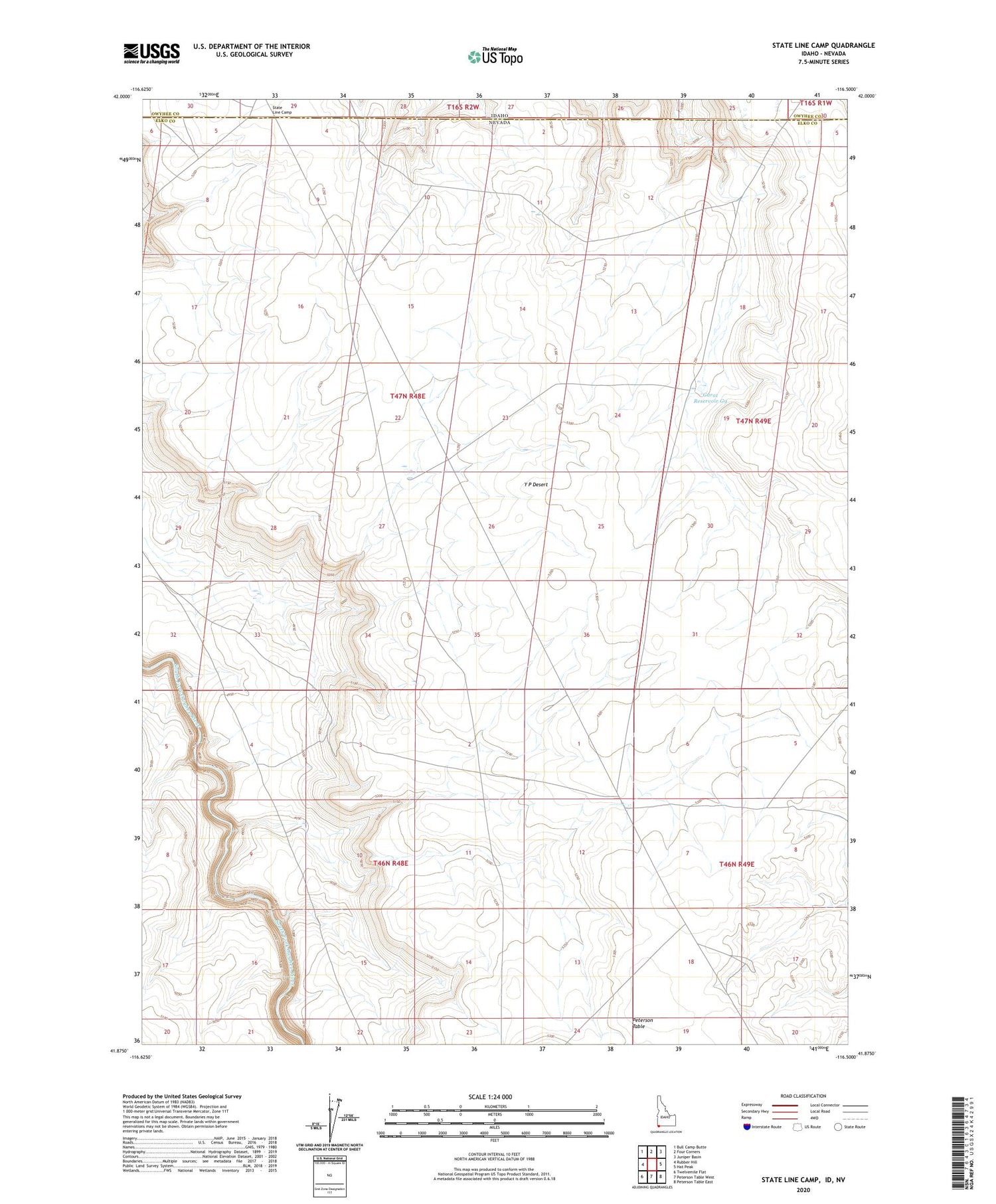 State Line Camp Idaho US Topo Map Image