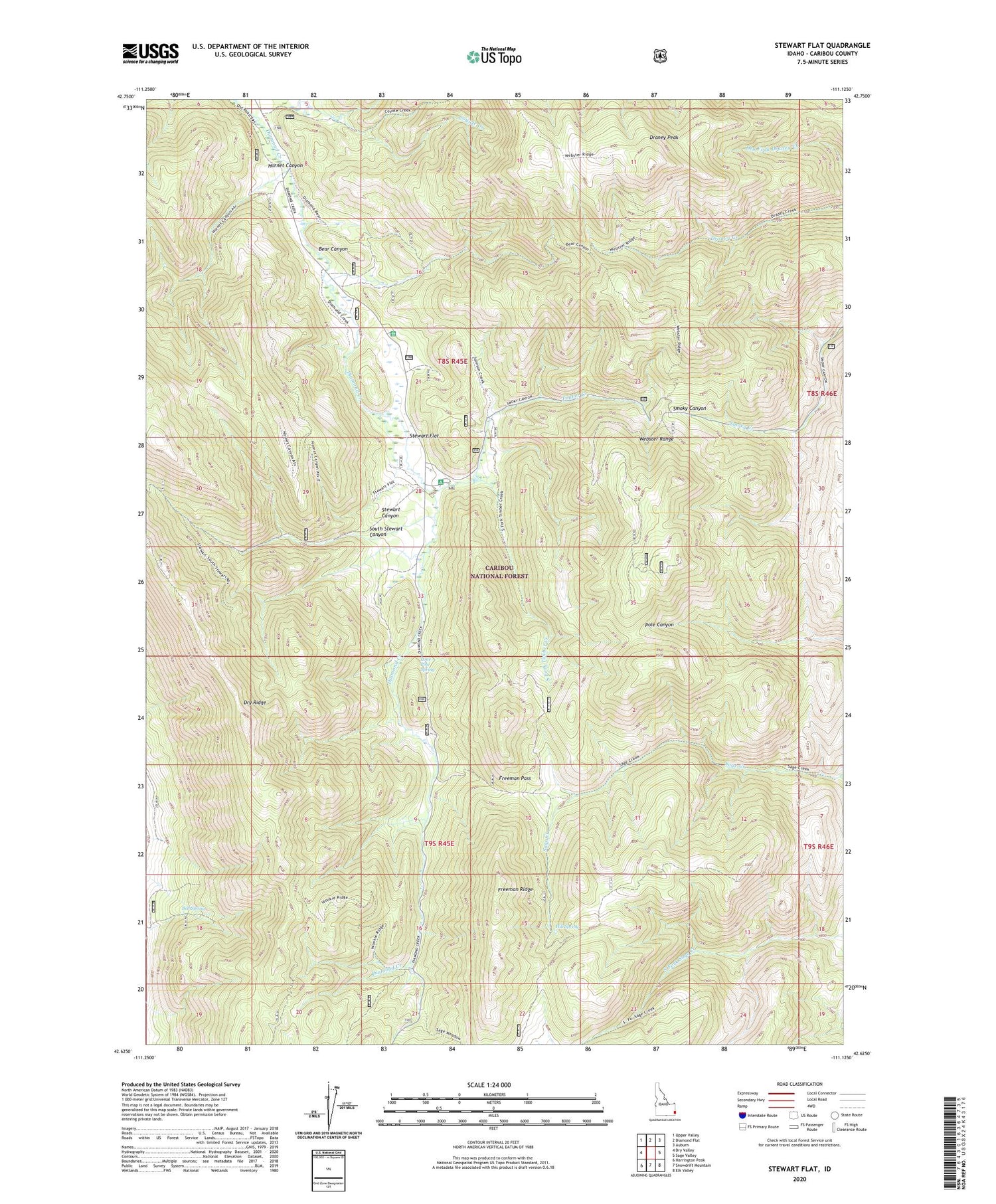 Stewart Flat Idaho US Topo Map Image