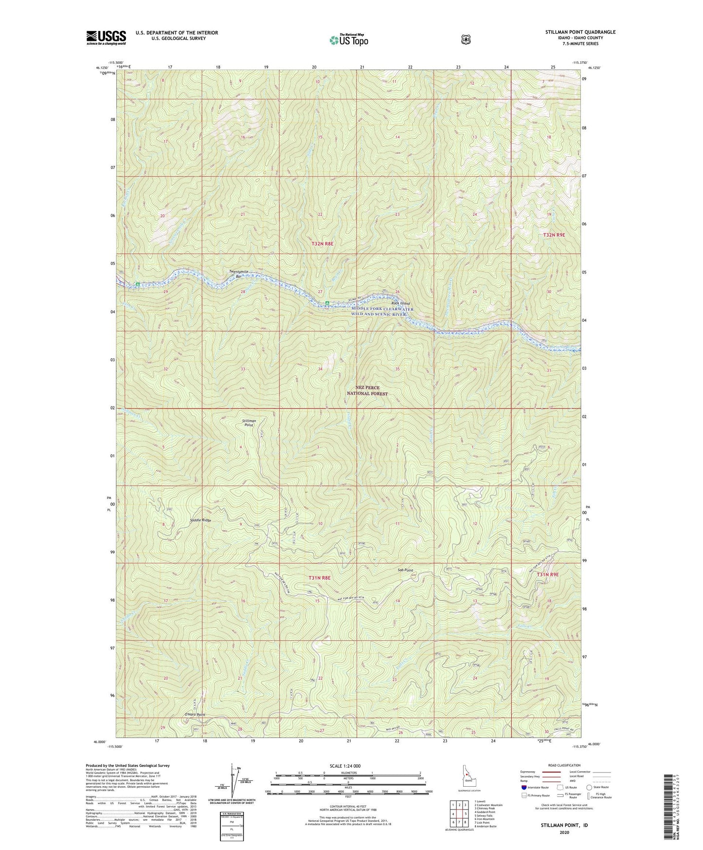 Stillman Point Idaho US Topo Map Image