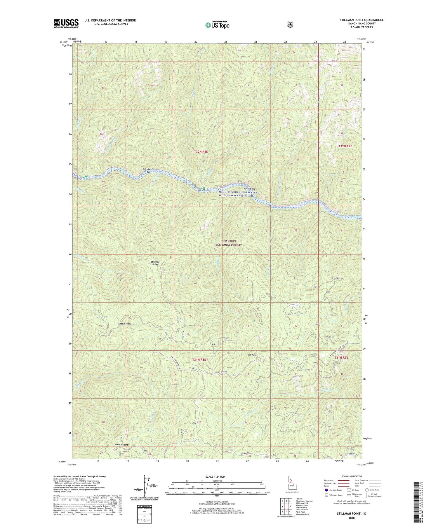 Stillman Point Idaho US Topo Map Image