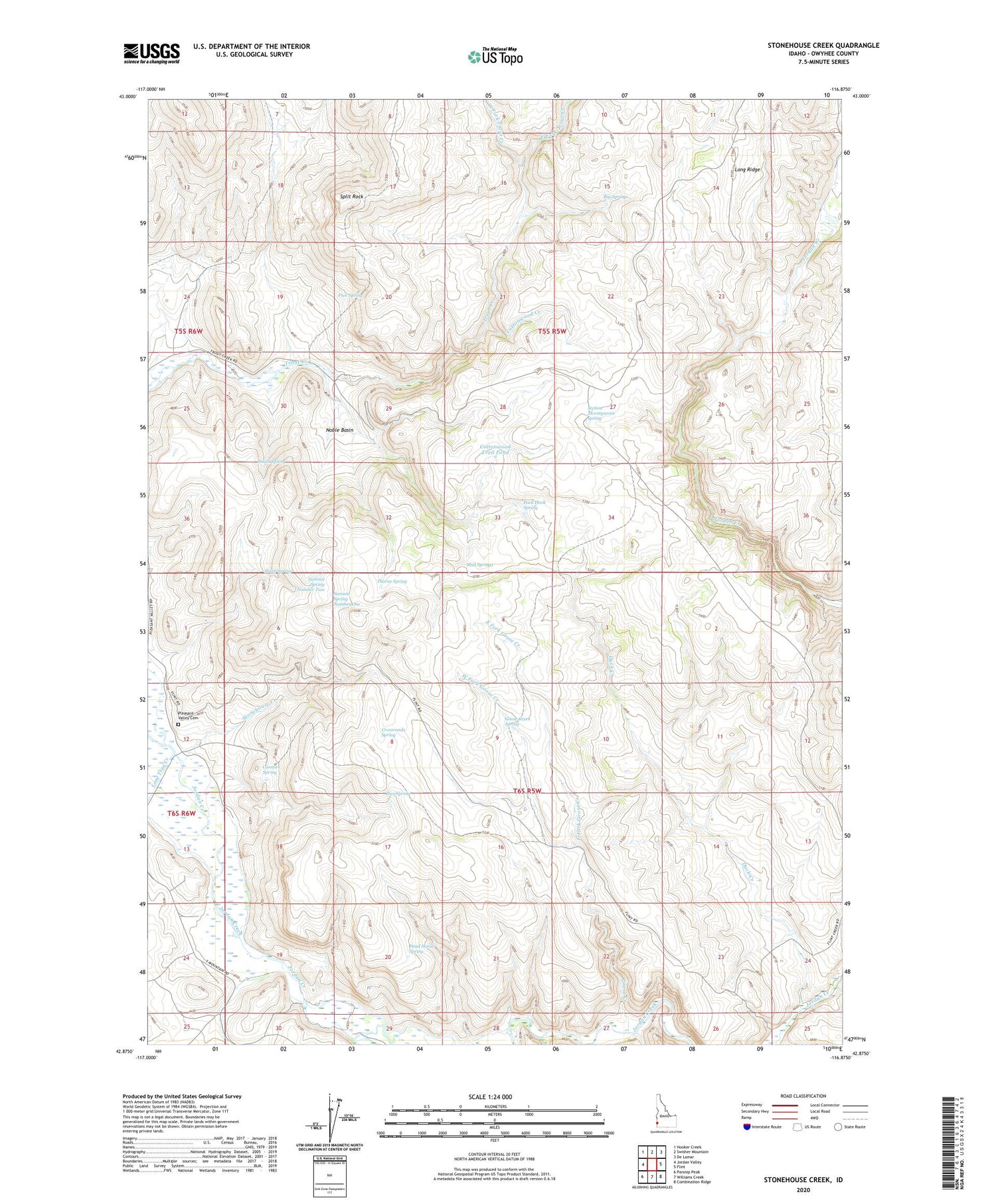 Stonehouse Creek Idaho US Topo Map Image