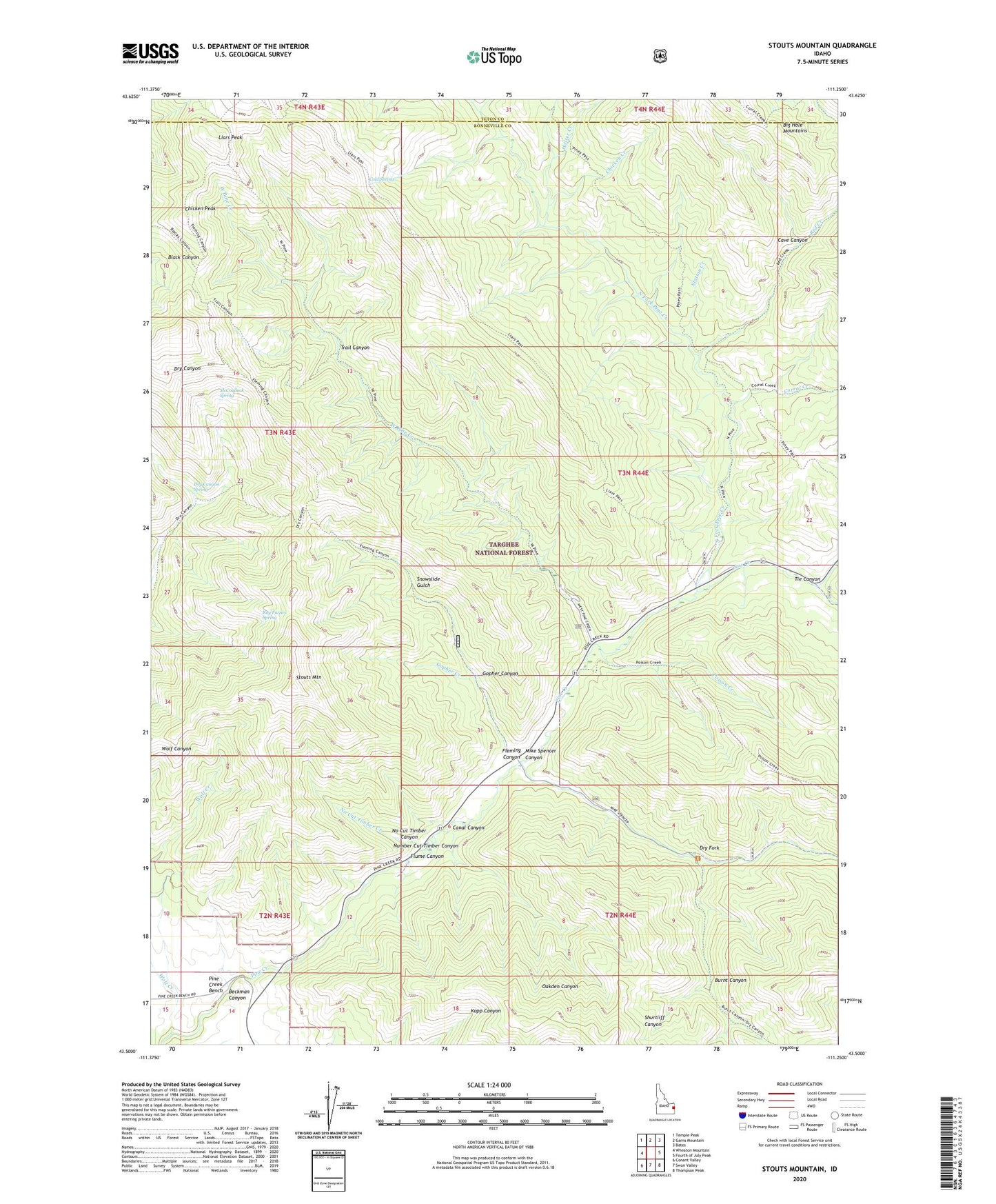 Stouts Mountain Idaho US Topo Map Image