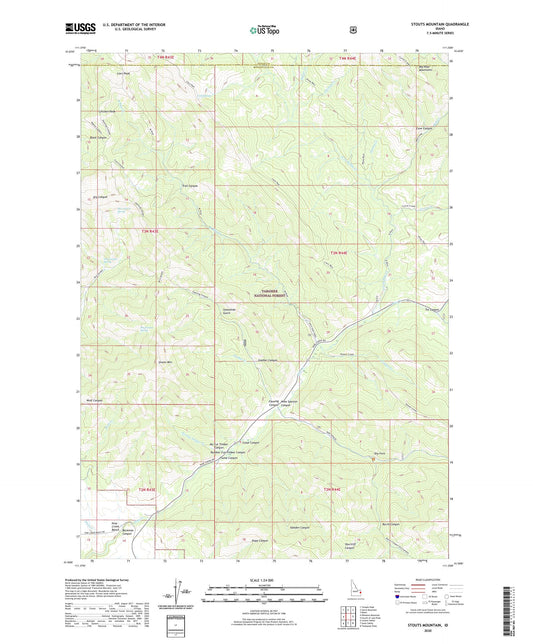 Stouts Mountain Idaho US Topo Map Image