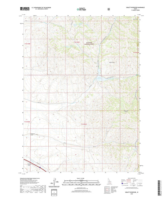 Sublett Reservoir Idaho US Topo Map Image