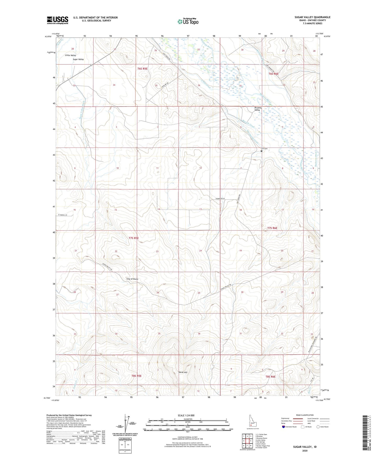 Sugar Valley Idaho US Topo Map Image