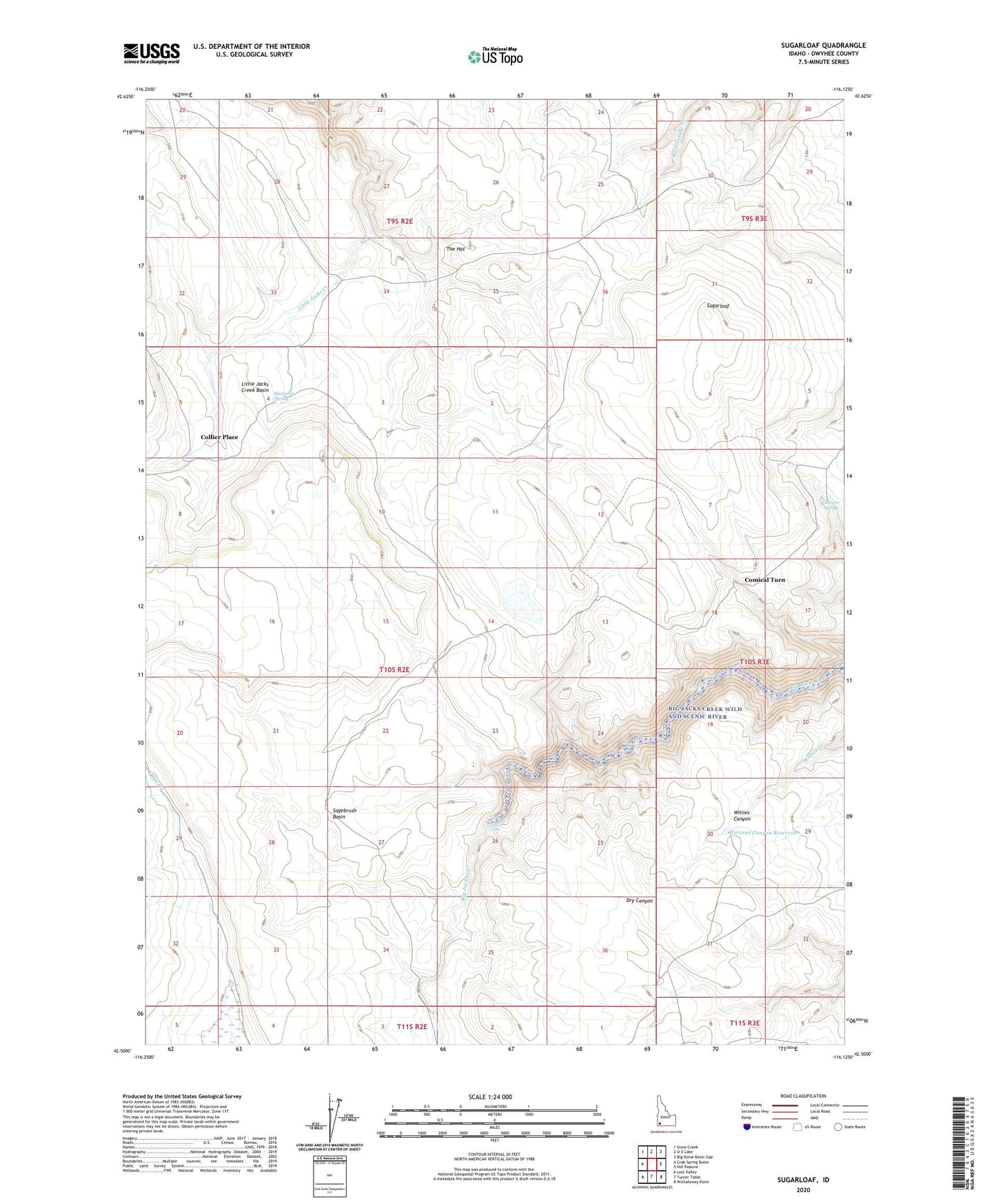 Sugarloaf Idaho US Topo Map Image