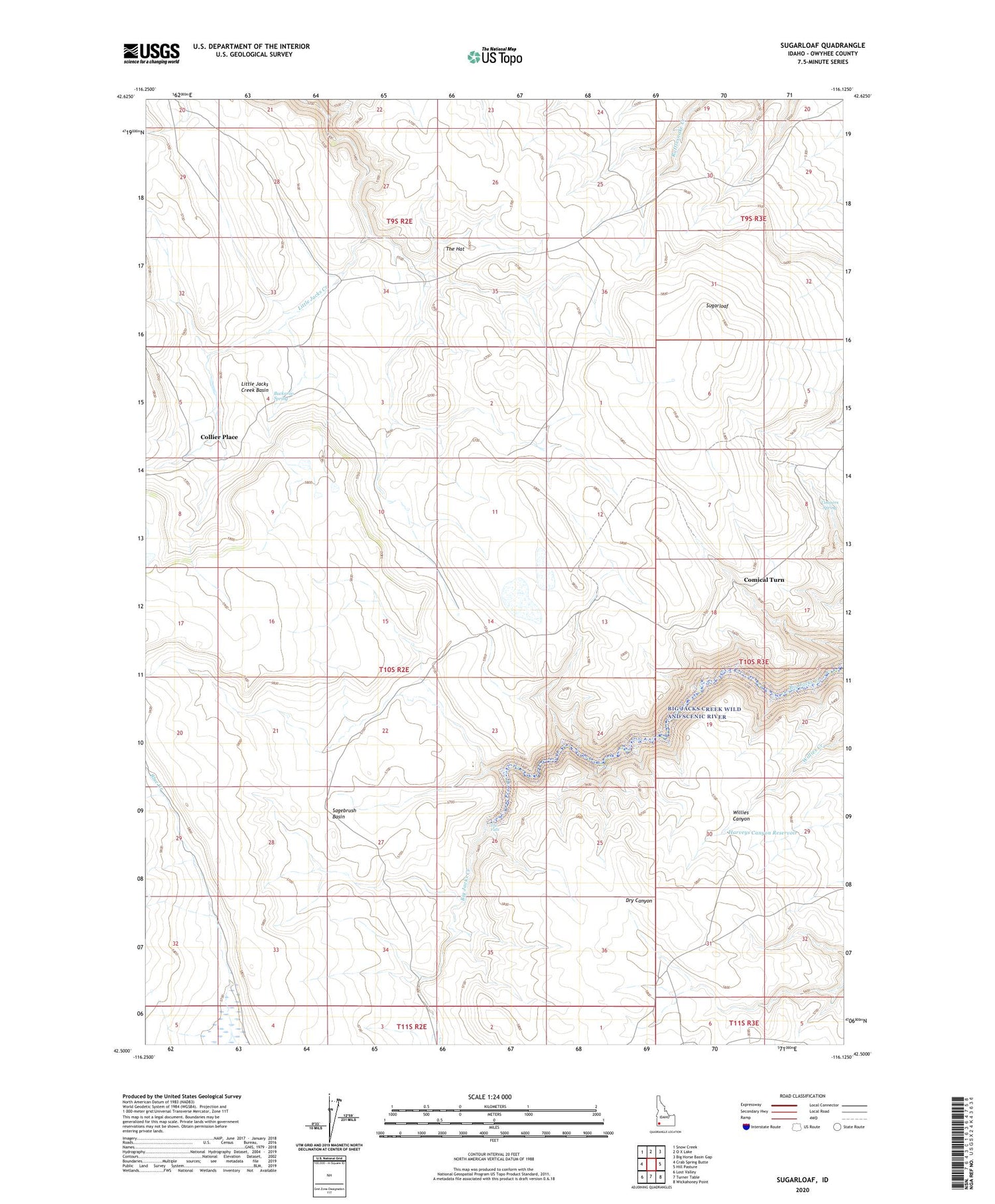 Sugarloaf Idaho US Topo Map Image