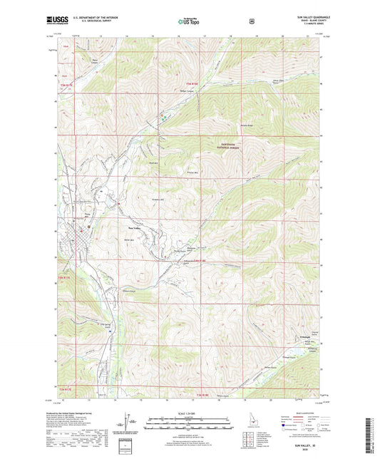 Sun Valley Idaho US Topo Map Image