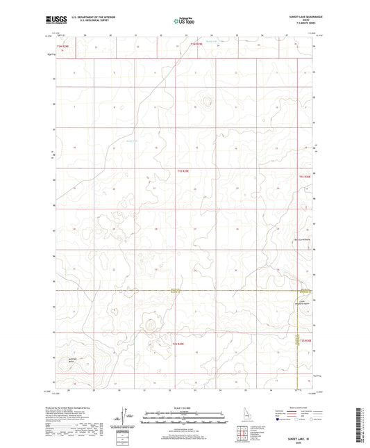 Sunset Lake Idaho US Topo Map Image
