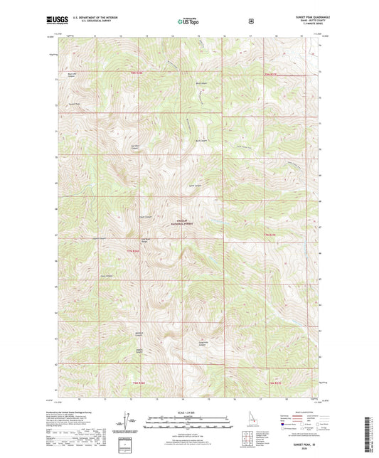 Sunset Peak Idaho US Topo Map Image