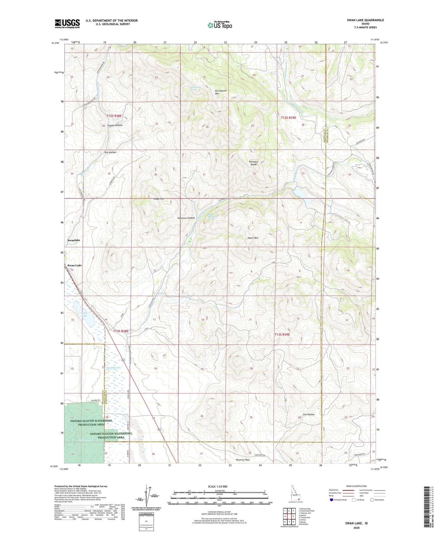 Swan Lake Idaho US Topo Map Image