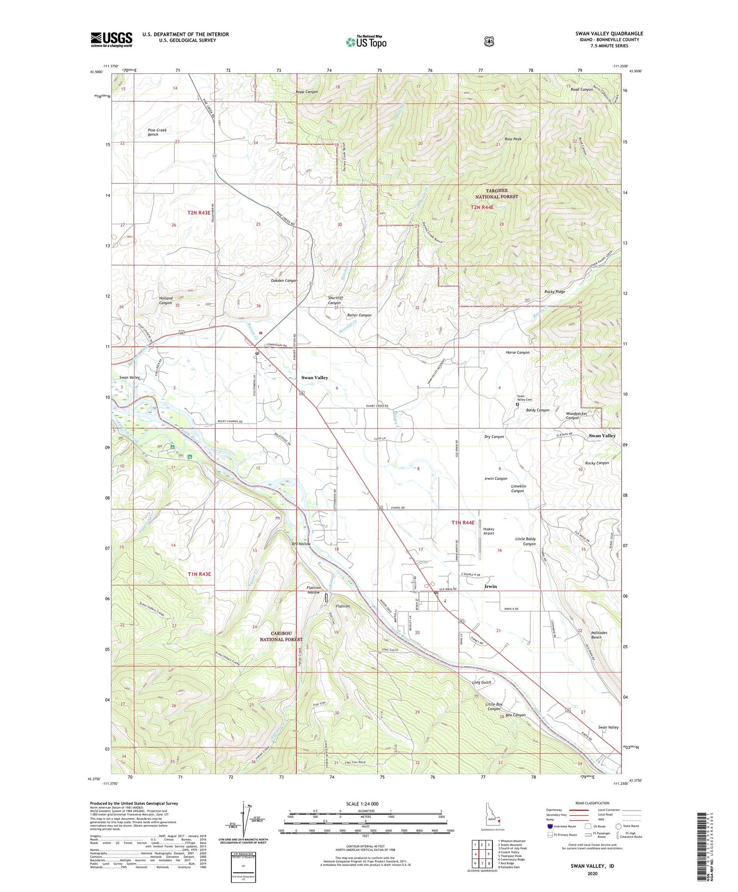 Swan Valley Idaho US Topo Map Image