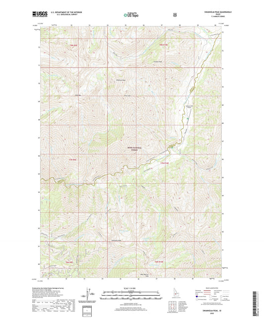 Swanholm Peak Idaho US Topo Map Image