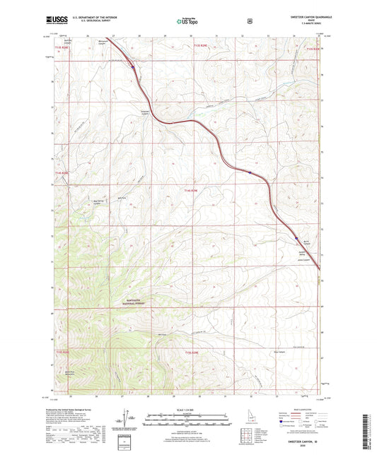 Sweetzer Canyon Idaho US Topo Map Image