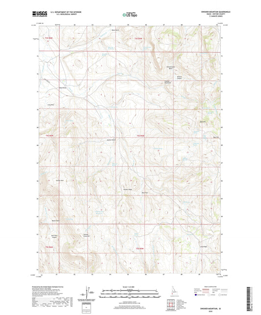 Swisher Mountain Idaho US Topo Map Image