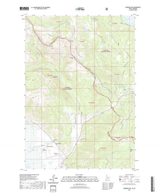 Targhee Pass Idaho US Topo Map Image