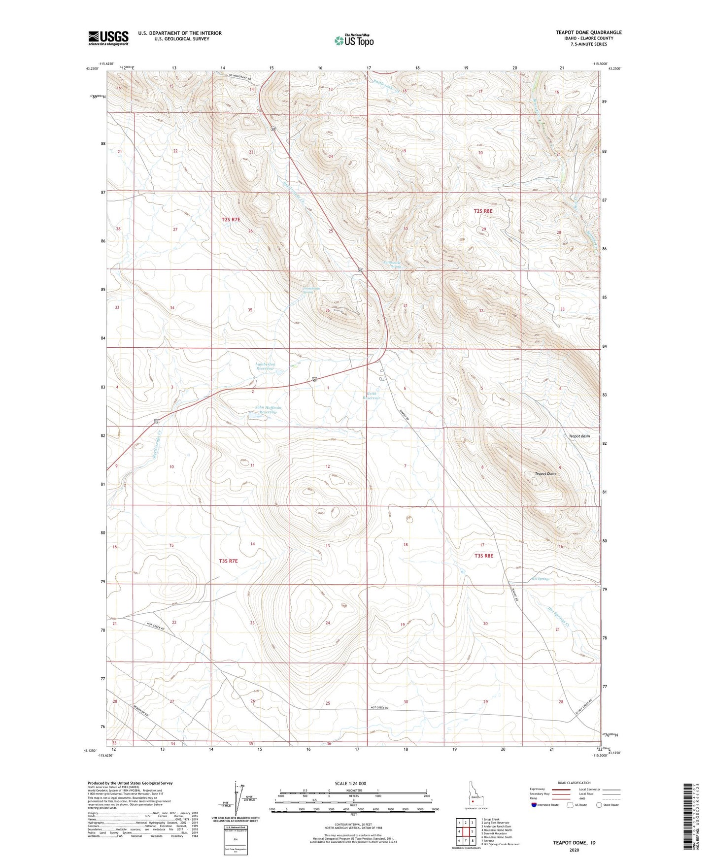 Teapot Dome Idaho US Topo Map Image