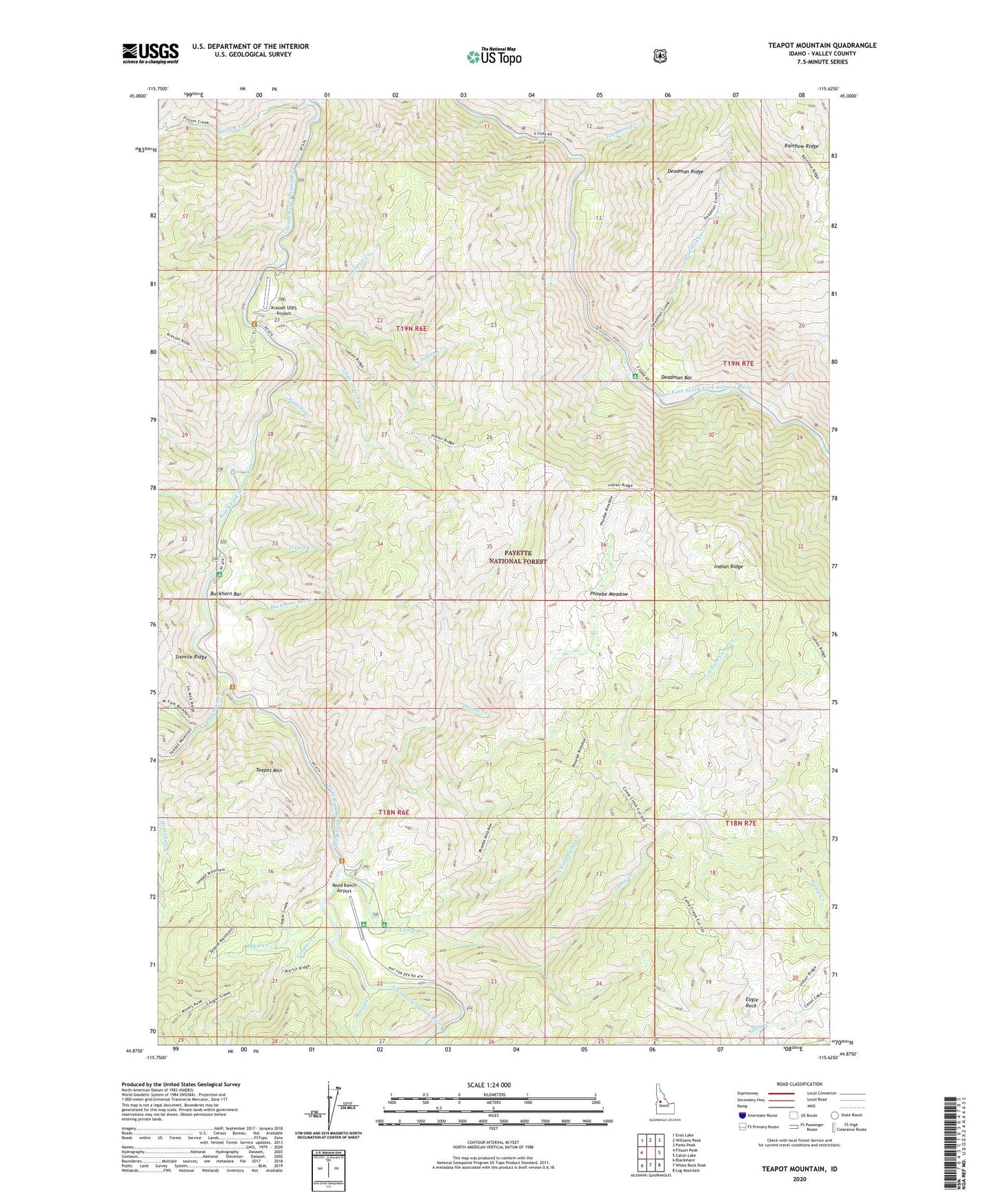 Teapot Mountain Idaho US Topo Map Image