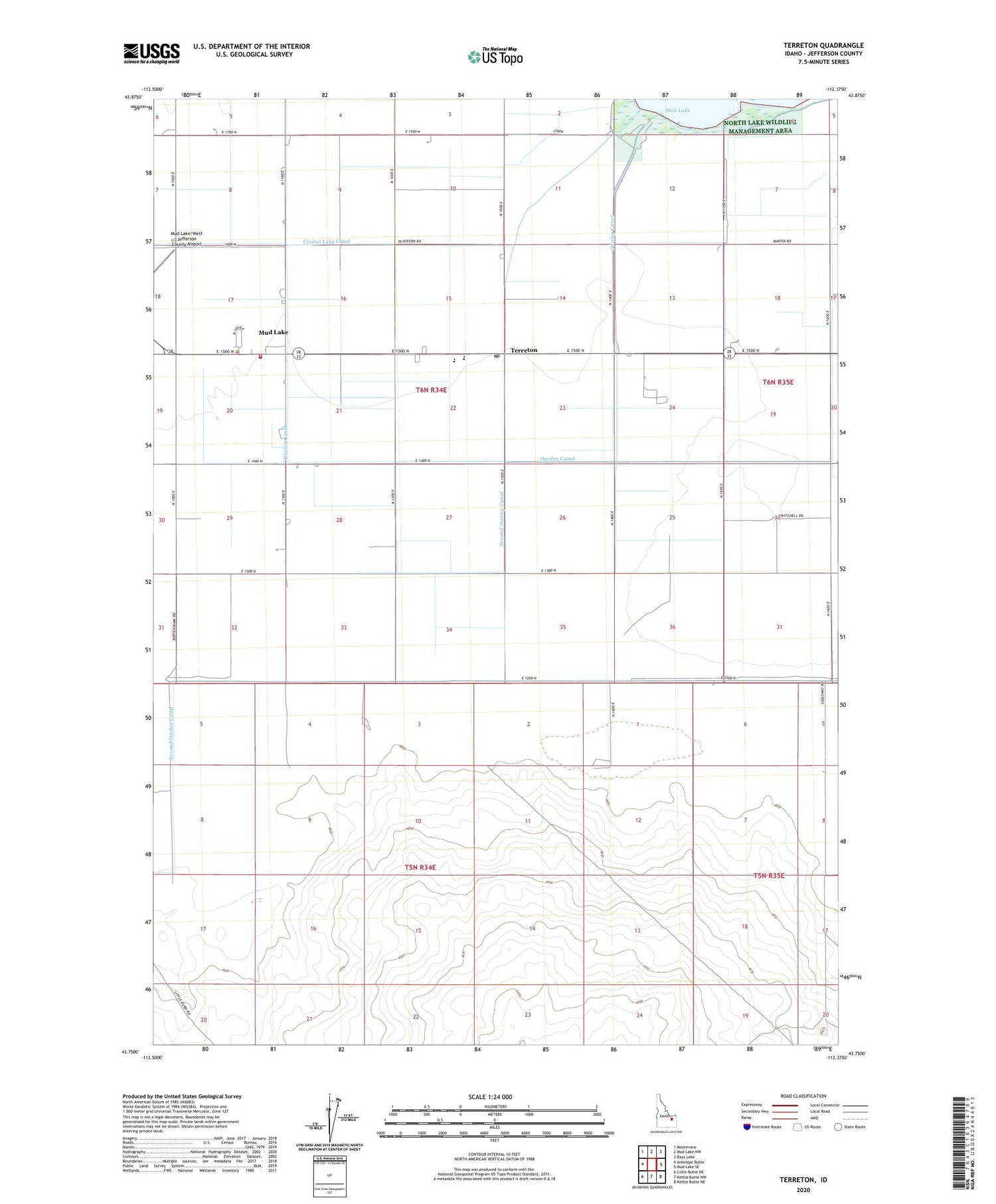 Terreton Idaho US Topo Map Image