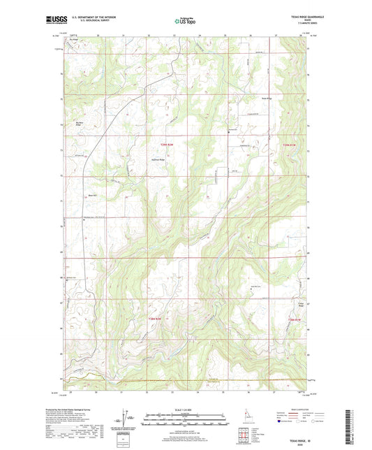 Texas Ridge Idaho US Topo Map Image