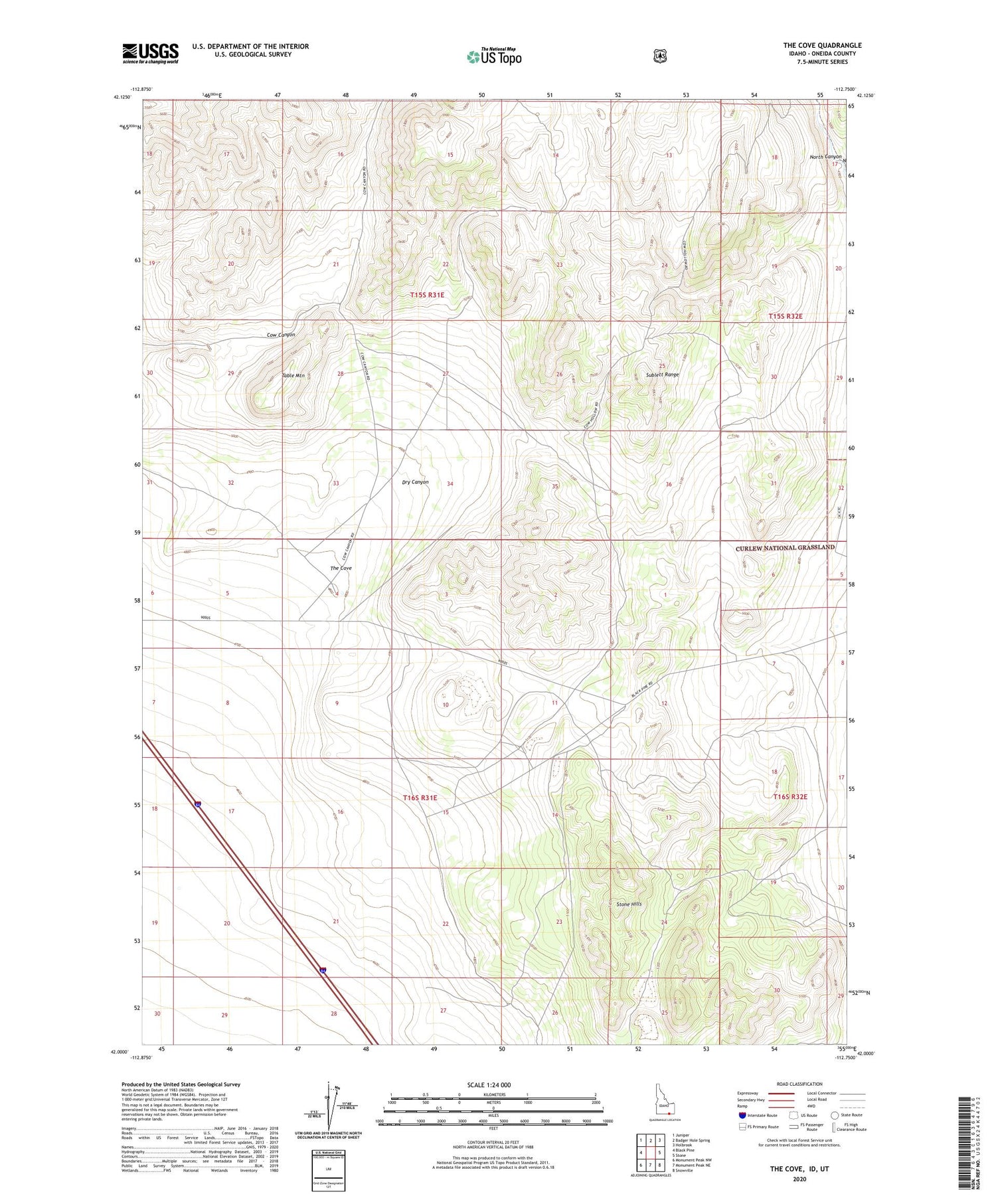 The Cove Idaho US Topo Map Image
