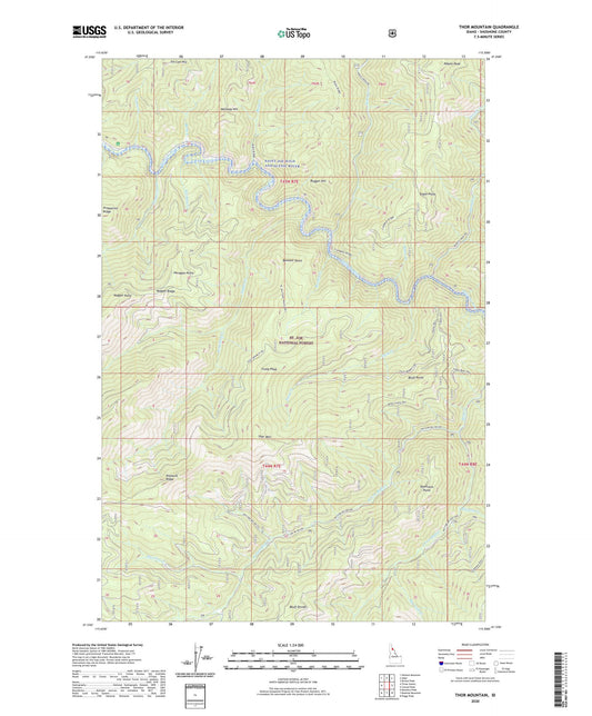 Thor Mountain Idaho US Topo Map Image