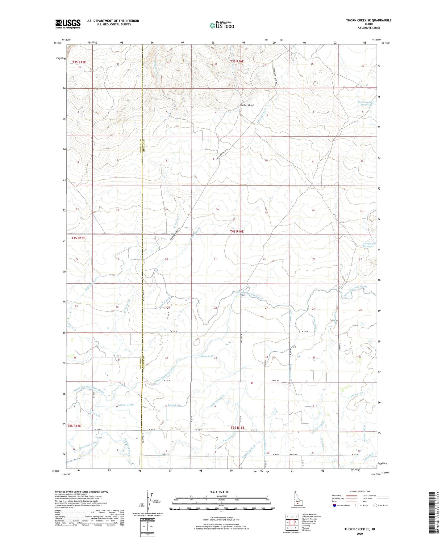 Thorn Creek SE Idaho US Topo Map Image