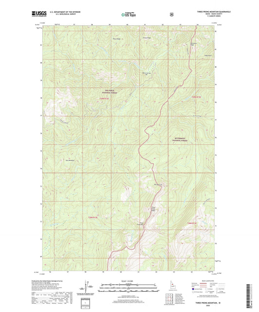 Three Prong Mountain Idaho US Topo Map Image