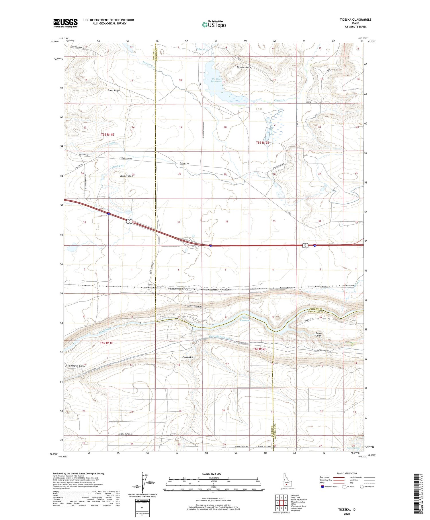 Ticeska Idaho US Topo Map Image