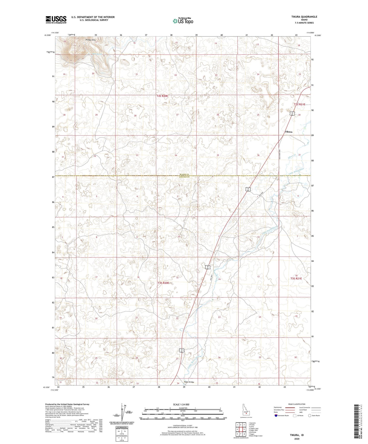 Tikura Idaho US Topo Map Image