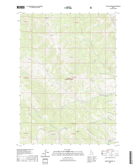 Tincup Mountain Idaho US Topo Map Image