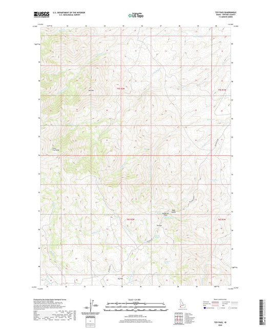 Toy Pass Idaho US Topo Map Image