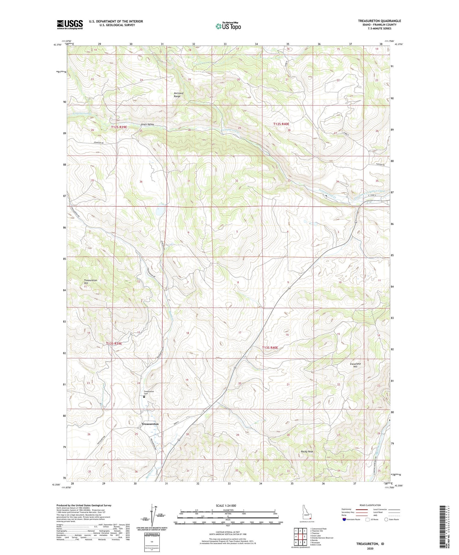 Treasureton Idaho US Topo Map Image