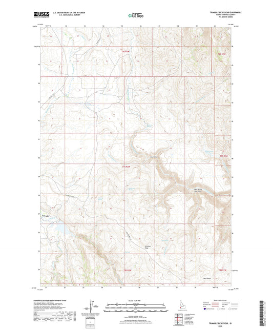 Triangle Reservoir Idaho US Topo Map Image