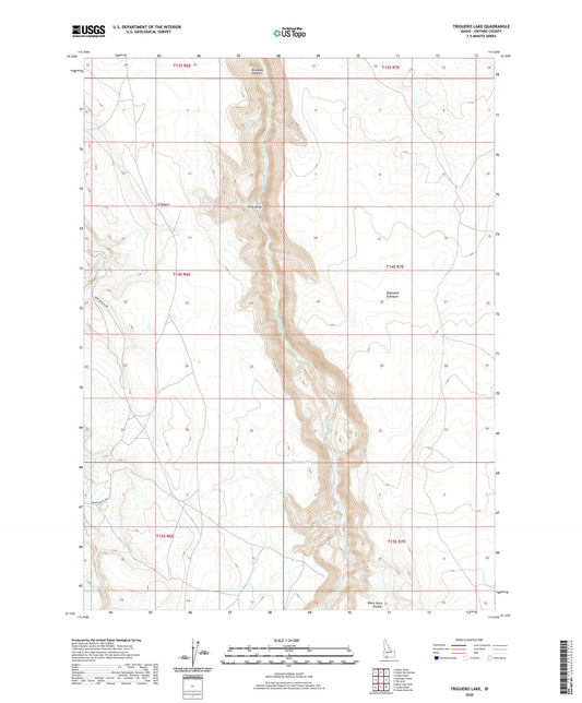 Triguero Lake Idaho US Topo Map Image