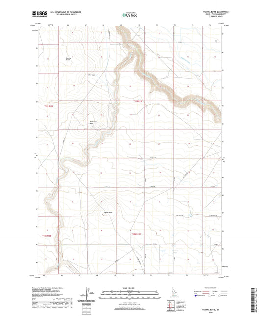 Tuanna Butte Idaho US Topo Map Image
