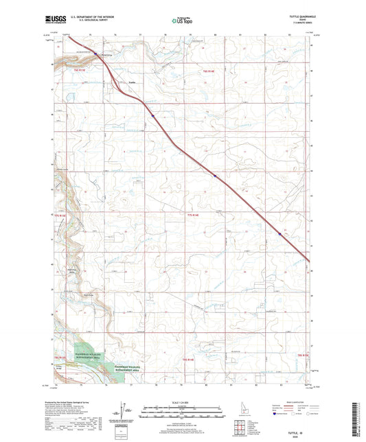 Tuttle Idaho US Topo Map Image