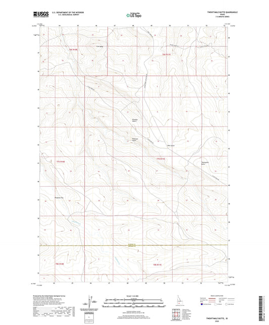 Twentymile Butte Idaho US Topo Map Image