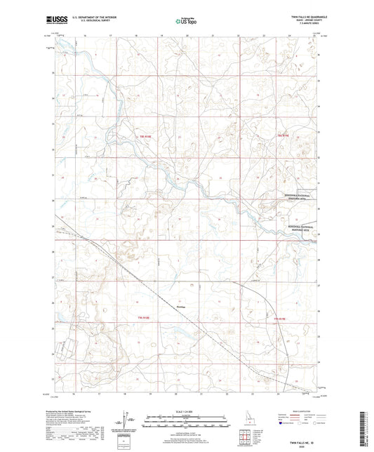 Twin Falls NE Idaho US Topo Map Image