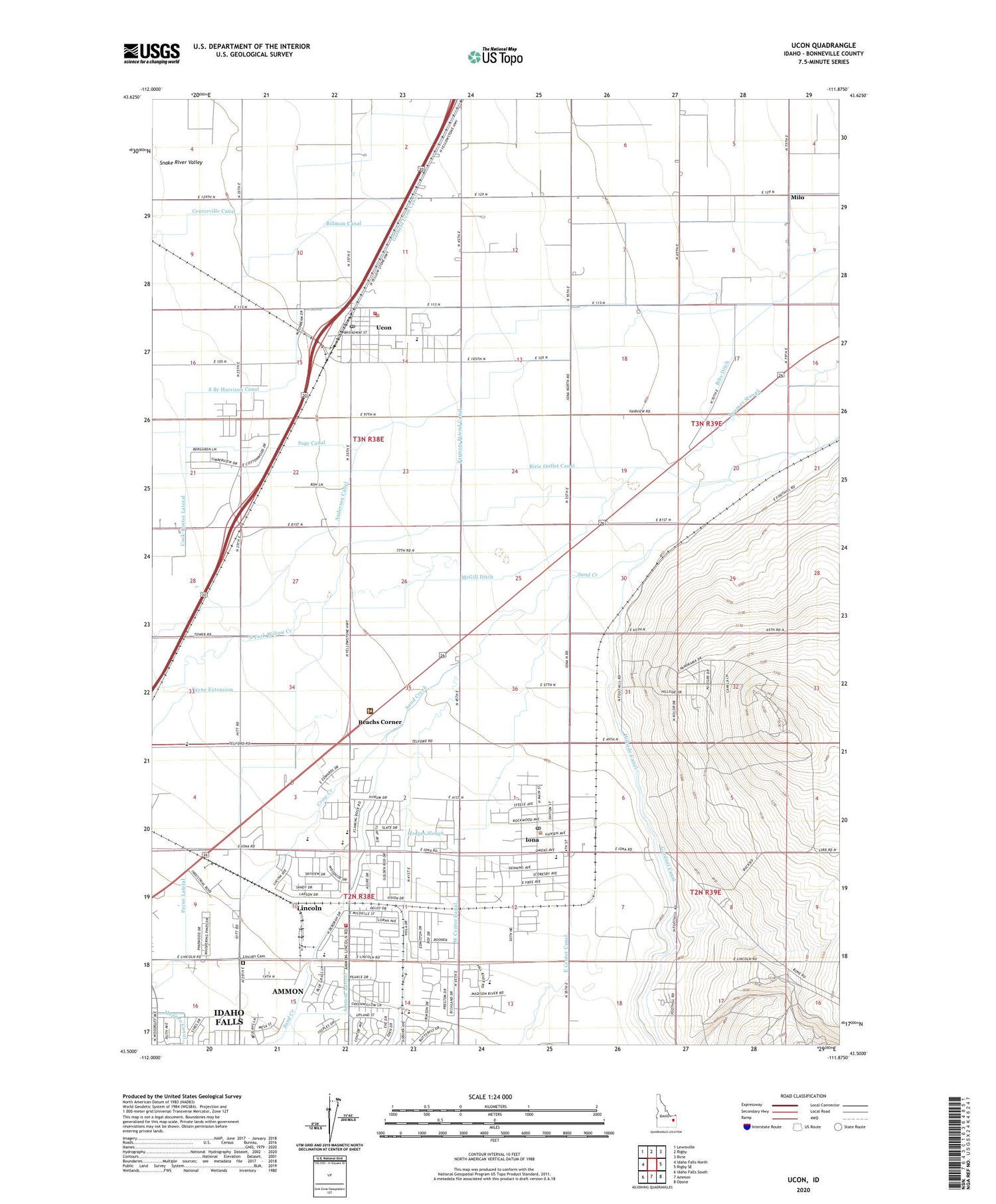 Ucon Idaho US Topo Map Image