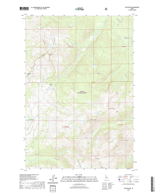 Victor Peak Idaho US Topo Map Image